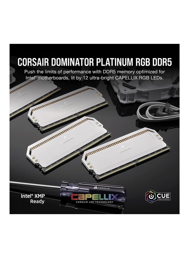 Dominator Platinum RGB DDR5 RAM 64GB 2x32GB 5600MHz CL40 Intel XMP ICUE Compatible Computer Memory - CMT64GX5M2B5600C40W White