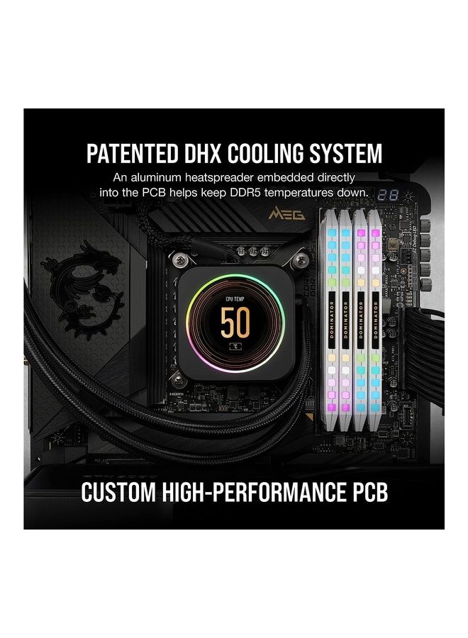 Dominator Platinum RGB DDR5 RAM 64GB 2x32GB 5600MHz CL40 Intel XMP ICUE Compatible Computer Memory - CMT64GX5M2B5600C40W White