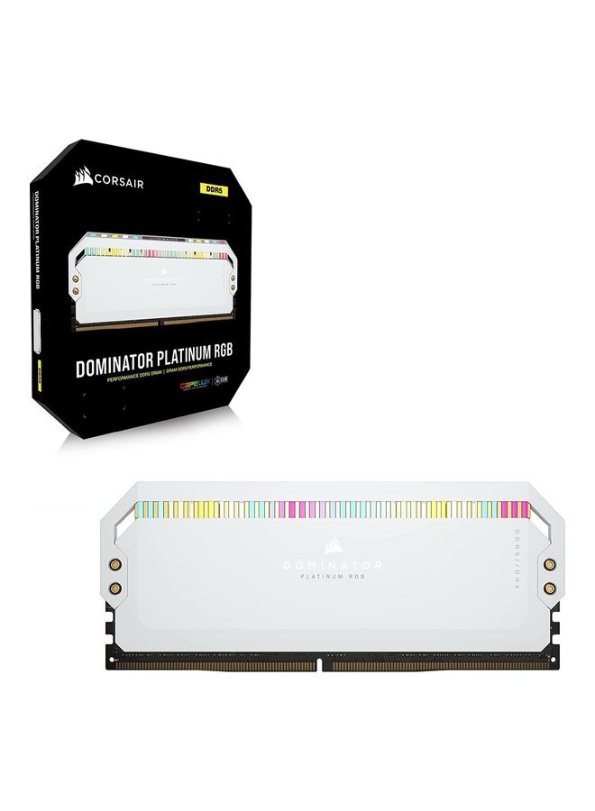 Dominator Platinum RGB DDR5 RAM 64GB 2x32GB 5600MHz CL40 Intel XMP ICUE Compatible Computer Memory - CMT64GX5M2B5600C40W White