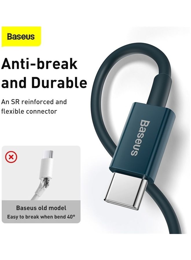 Baseus - USB C to Lightning Fast Charging Data Cable PD 20W Superior Series Type C for Apple iPhone 14 Pro Max /Plus/13/12/11 Pro Max Mini XS X 8 7 6 5 SE iPad and More Blue - Image 1