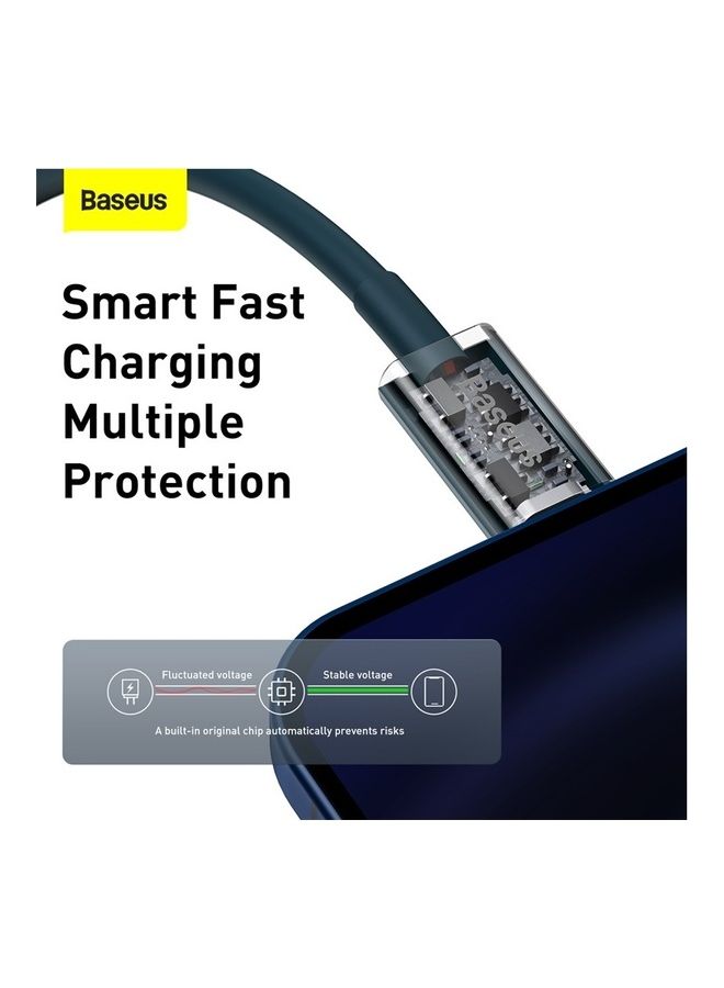 Baseus - USB C to Lightning Fast Charging Data Cable PD 20W Superior Series Type C for Apple iPhone 14 Pro Max /Plus/13/12/11 Pro Max Mini XS X 8 7 6 5 SE iPad and More Blue - Image 1