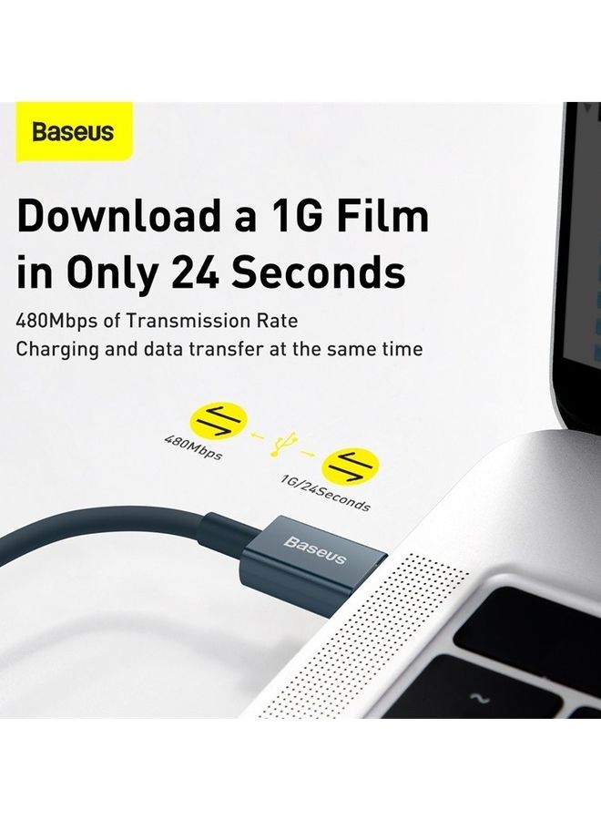 Baseus - USB C to Lightning Fast Charging Data Cable PD 20W Superior Series Type C for Apple iPhone 14 Pro Max /Plus/13/12/11 Pro Max Mini XS X 8 7 6 5 SE iPad and More Blue - Image 1