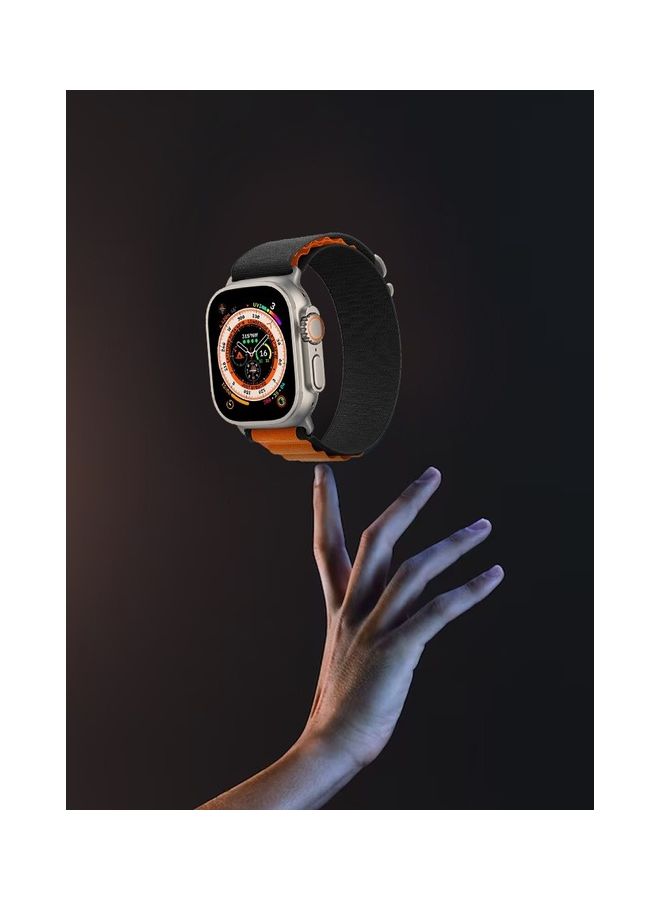 MARGOUN - Apple Watch Band 49Mm 45Mm 44Mm 42Mm Alpine Loop Band Women Men Adjustable With Metal G-Hook Strap For iWatch Ultra Series SE 8/7/6/5/4/3/2/1 Black/Orange - Image 1
