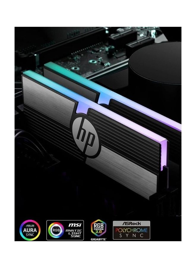 V10 RGB 16GB, 8GBx2 Gaming RAM 3600 MHz DDR4 Black And Grey