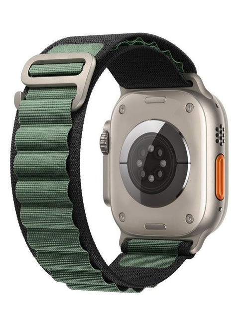 Apple Watch Band 49Mm 45Mm 44Mm 42Mm Alpine Loop Band Women Men Adjustable With Metal G-Hook Strap For iWatch Ultra Series SE 8/7/6/5/4/3/2/1 Black/Green