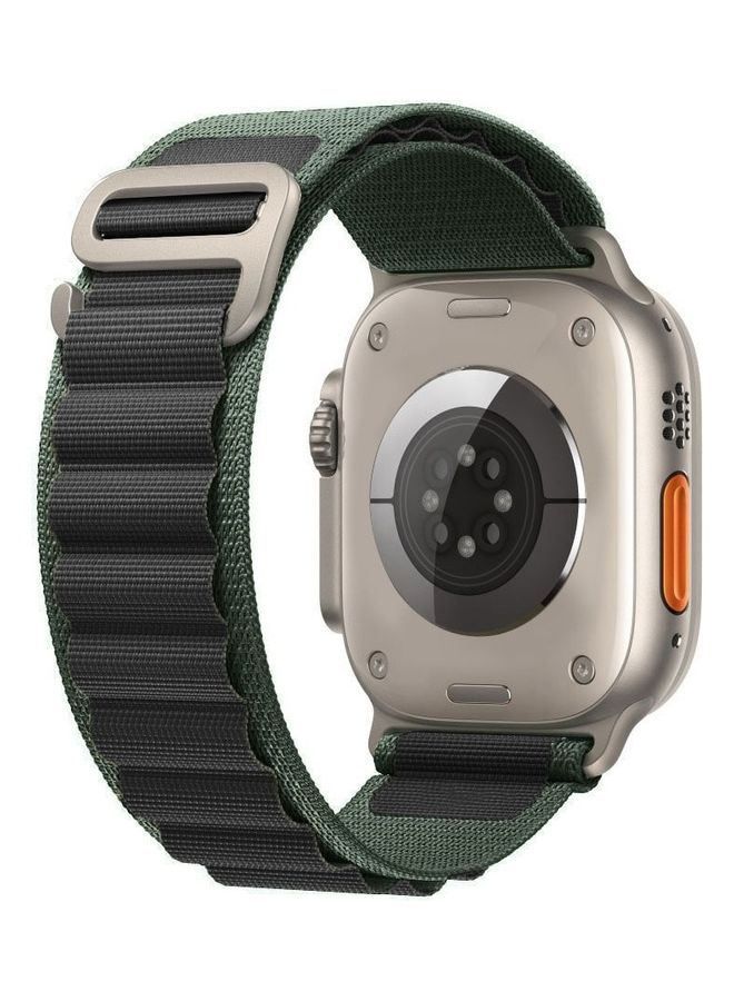 MARGOUN - Apple Watch Band 49Mm 45Mm 44Mm 42Mm Alpine Loop Band Women Men Adjustable With Metal G-Hook Strap For iWatch Ultra Series SE 8/7/6/5/4/3/2/1 Green/Black - Image 1