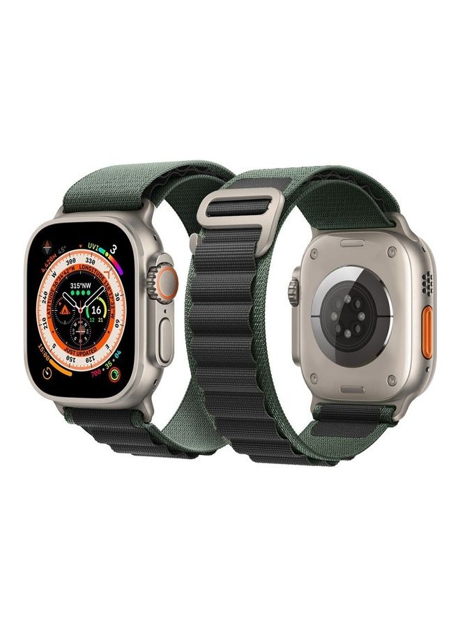 MARGOUN - Apple Watch Band 49Mm 45Mm 44Mm 42Mm Alpine Loop Band Women Men Adjustable With Metal G-Hook Strap For iWatch Ultra Series SE 8/7/6/5/4/3/2/1 Green/Black - Image 1