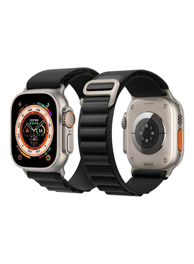 MARGOUN - Apple Watch Band 49Mm 45Mm 44Mm 42Mm Alpine Loop Band Women Men Adjustable With Metal G-Hook Strap For iWatch Ultra Series SE 8/7/6/5/4/3/2/1 Black - Image 1