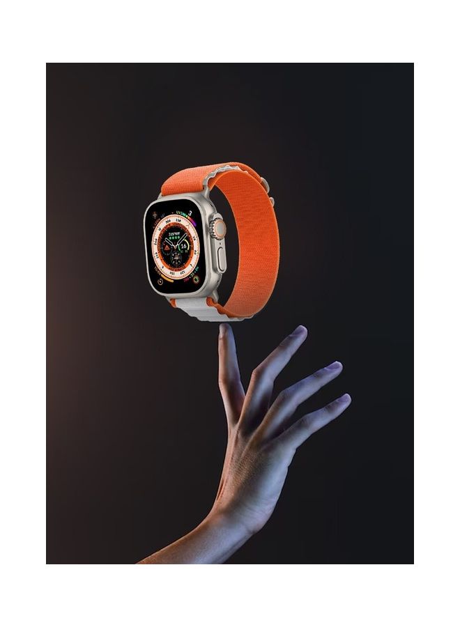 MARGOUN - Apple Watch Band 49Mm 45Mm 44Mm 42Mm Alpine Loop Band Women Men Adjustable With Metal G-Hook Strap For iWatch Ultra Series SE 8/7/6/5/4/3/2/1 Orange/White - Image 1