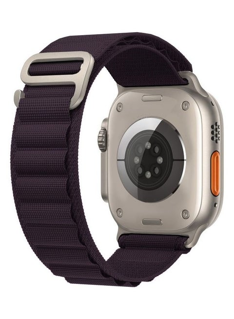 Apple Watch Band 49Mm 45Mm 44Mm 42Mm Alpine Loop Band Women Men Adjustable With Metal G-Hook Strap For iWatch Ultra Series SE 8/7/6/5/4/3/2/1 Dark Purple