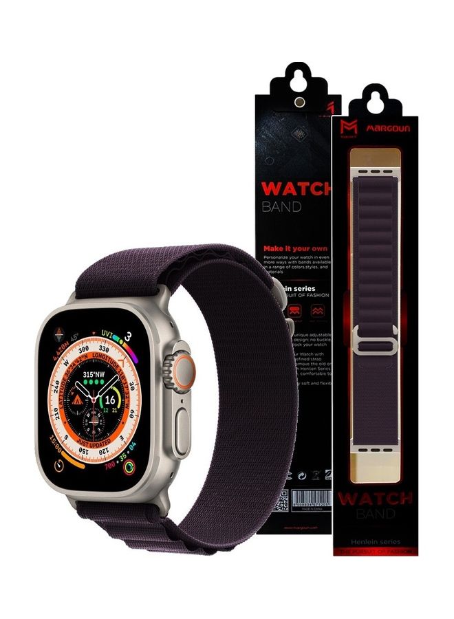 MARGOUN - Apple Watch Band 49Mm 45Mm 44Mm 42Mm Alpine Loop Band Women Men Adjustable With Metal G-Hook Strap For iWatch Ultra Series SE 8/7/6/5/4/3/2/1 Dark Purple - Image 1