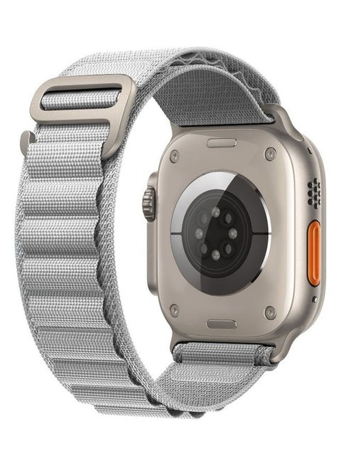 Apple Watch Band 49Mm 45Mm 44Mm 42Mm Alpine Loop Band Women Men Adjustable With Metal G-Hook Strap For iWatch Ultra Series SE 8/7/6/5/4/3/2/1 Grey