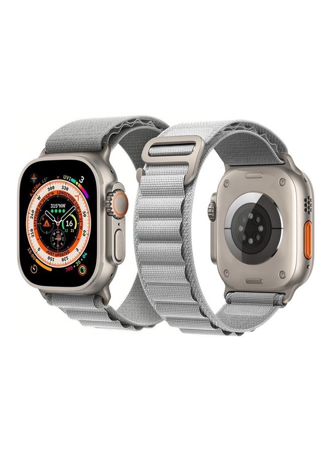 MARGOUN - Apple Watch Band 49Mm 45Mm 44Mm 42Mm Alpine Loop Band Women Men Adjustable With Metal G-Hook Strap For iWatch Ultra Series SE 8/7/6/5/4/3/2/1 Grey - Image 1
