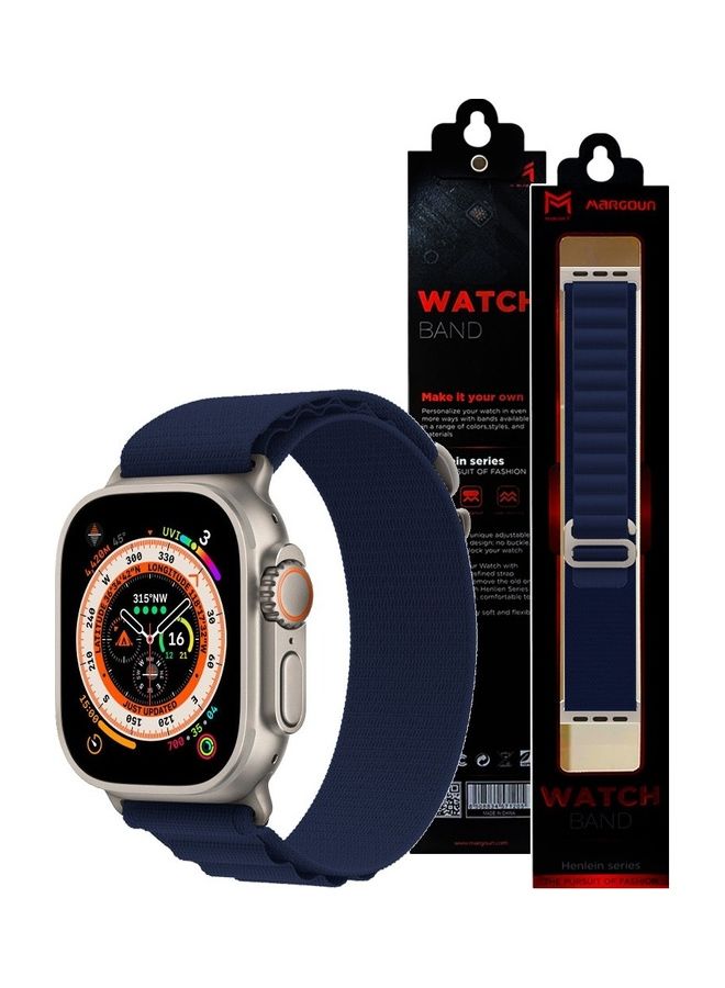 MARGOUN - Apple Watch Band 49Mm 45Mm 44Mm 42Mm Alpine Loop Band Women Men Adjustable With Metal G-Hook Strap For iWatch Ultra Series SE 8/7/6/5/4/3/2/1 Dark Blue - Image 1