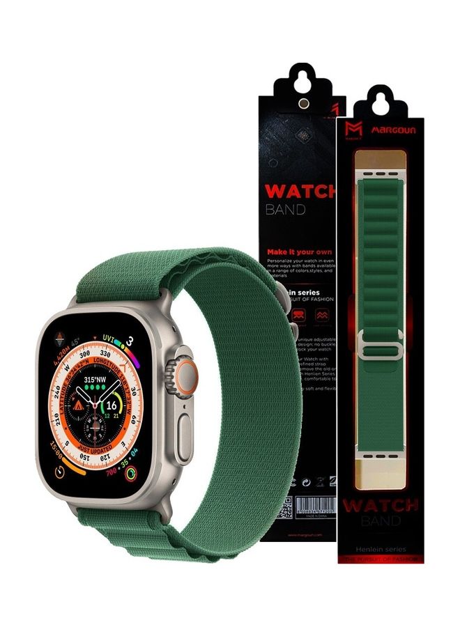 MARGOUN - Apple Watch Band 49Mm 45Mm 44Mm 42Mm Alpine Loop Band Women Men Adjustable With Metal G-Hook Strap For iWatch Ultra Series SE 8/7/6/5/4/3/2/1 Dark Green - Image 1