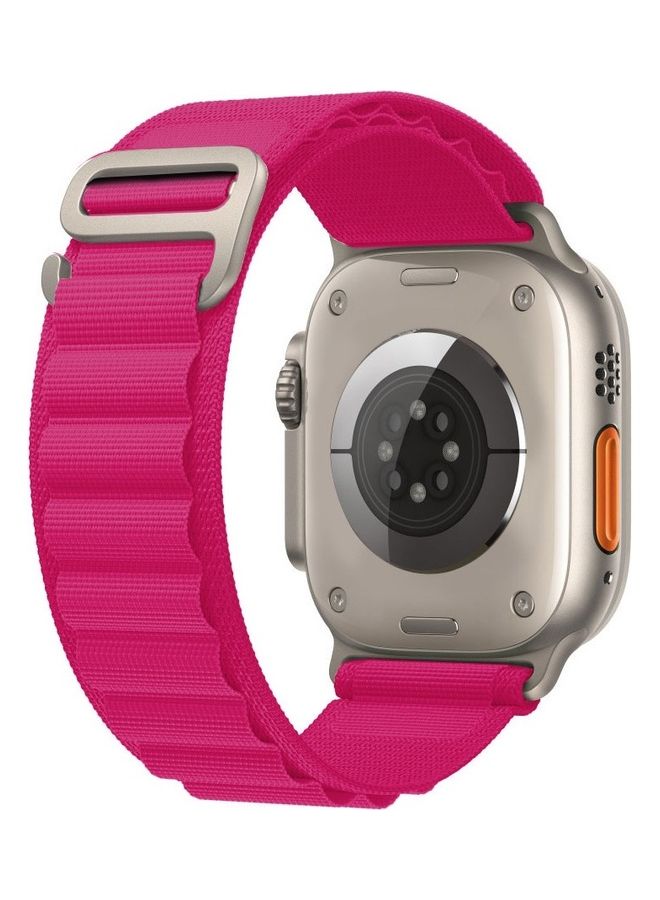 MARGOUN - Apple Watch Band 49Mm 45Mm 44Mm 42Mm Alpine Loop Band Women Men Adjustable With Metal G-Hook Strap For iWatch Ultra Series SE 8/7/6/5/4/3/2/1 Hot Pink - Image 1