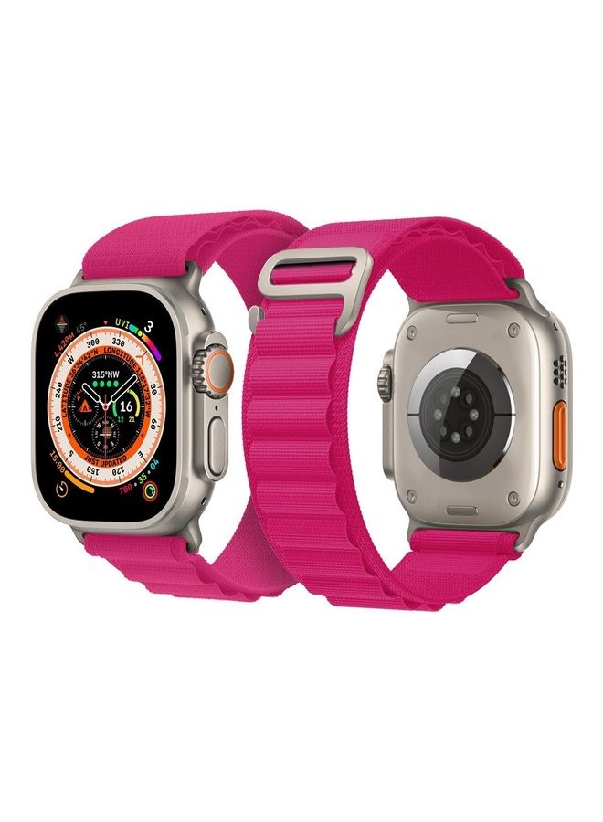 MARGOUN - Apple Watch Band 49Mm 45Mm 44Mm 42Mm Alpine Loop Band Women Men Adjustable With Metal G-Hook Strap For iWatch Ultra Series SE 8/7/6/5/4/3/2/1 Hot Pink - Image 1