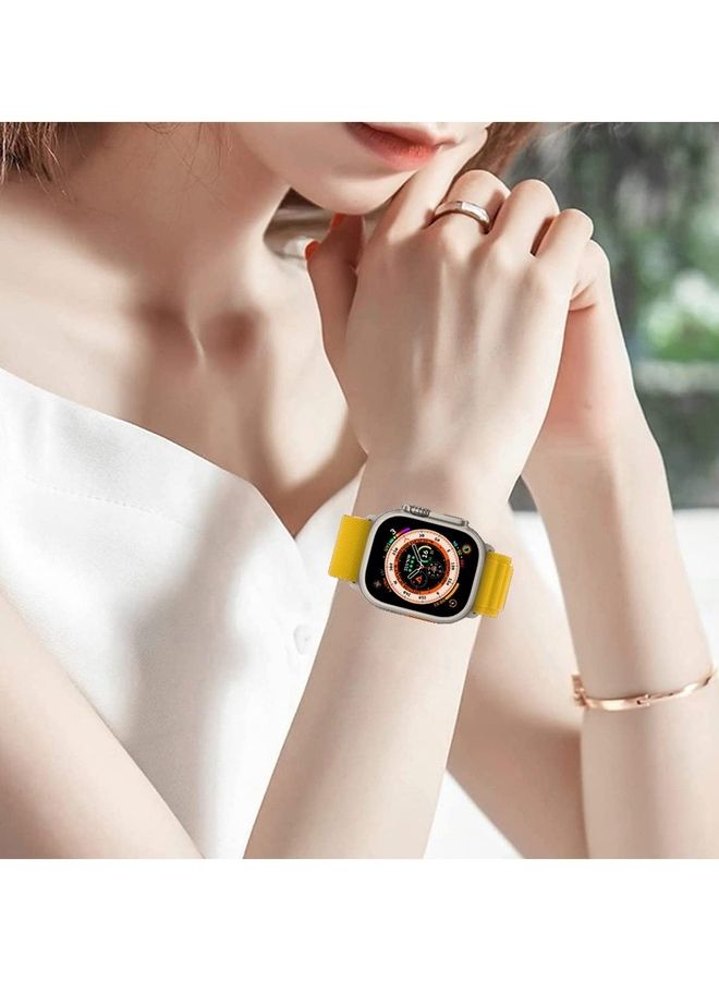 MARGOUN Apple Watch Band 49Mm 45Mm 44Mm 42Mm Alpine Loop Band Women Men Adjustable With Metal G-Hook Strap For iWatch Ultra Series SE 8/7/6/5/4/3/2/1 Yellow - Image 2