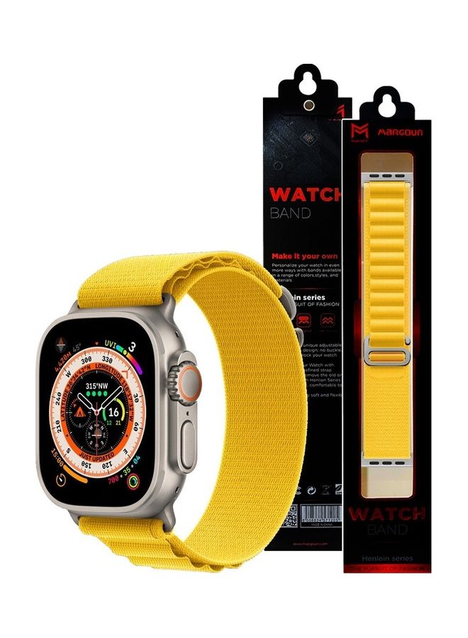 MARGOUN Apple Watch Band 49Mm 45Mm 44Mm 42Mm Alpine Loop Band Women Men Adjustable With Metal G-Hook Strap For iWatch Ultra Series SE 8/7/6/5/4/3/2/1 Yellow - Image 5