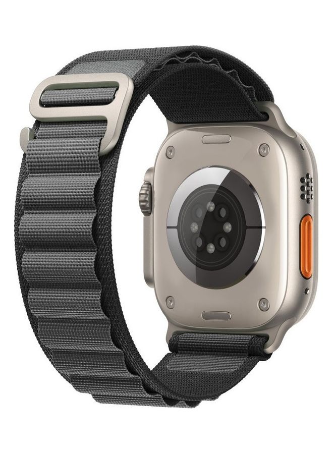 MARGOUN - Apple Watch Band 49Mm 45Mm 44Mm 42Mm Alpine Loop Band Women Men Adjustable With Metal G-Hook Strap For iWatch Ultra Series SE 8/7/6/5/4/3/2/1 Black/Grey - Image 1