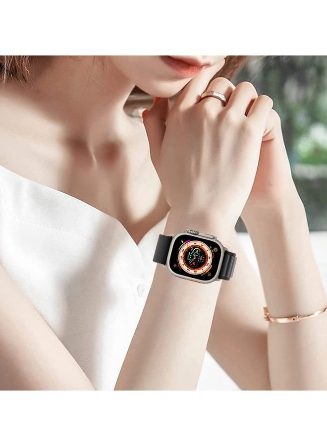 MARGOUN - Apple Watch Band 49Mm 45Mm 44Mm 42Mm Alpine Loop Band Women Men Adjustable With Metal G-Hook Strap For iWatch Ultra Series SE 8/7/6/5/4/3/2/1 Black/Grey - Image 1