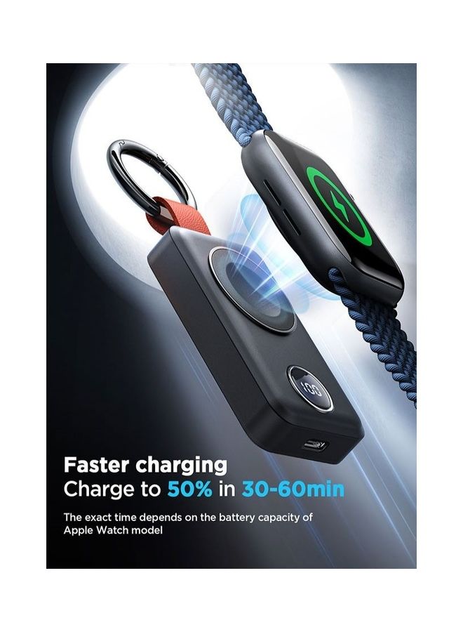 JOYROOM - 2000.0 mAh Portable iWatch Magnetic Wireless Charger Black - Image 1