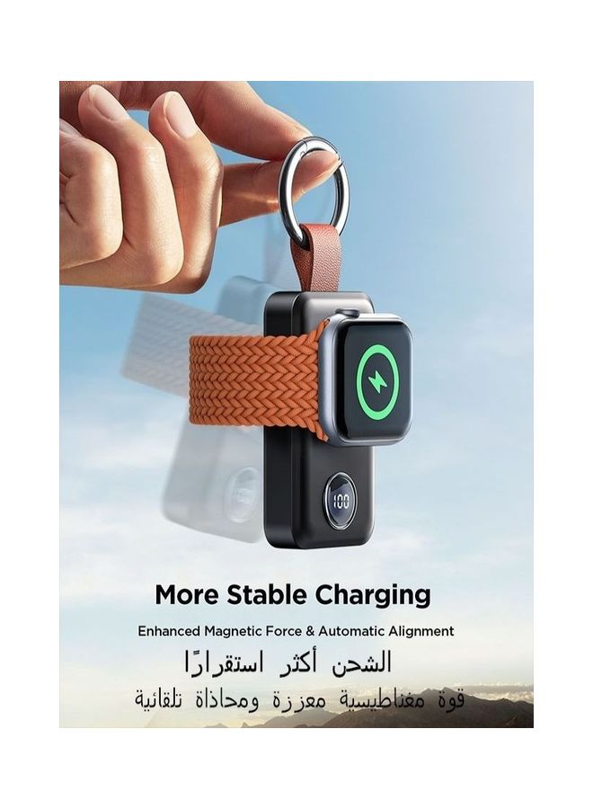 JOYROOM - 2000.0 mAh Portable iWatch Magnetic Wireless Charger Black - Image 1