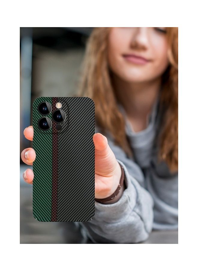 MARGOUN iPhone 13 Pro Max Carbon Case Unique Design Mixed Amazing Color Green - Image 4