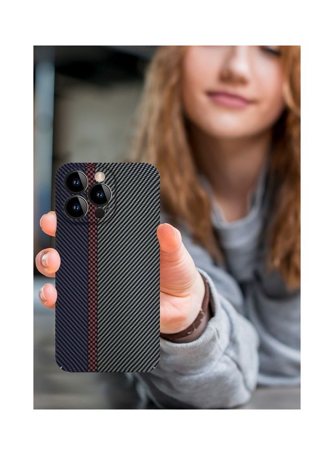 MARGOUN Iphone 13 Pro Carbon Case Unique Design Mixed Amazing Color Aramid Fiber Phone Blue - Image 4