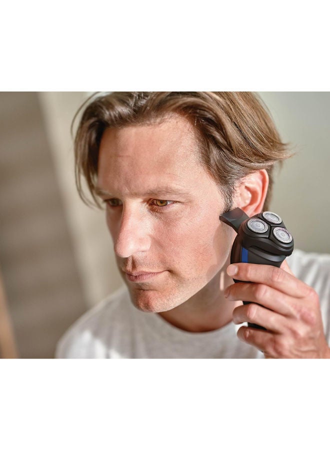 Philips - Series 1000 S1510/04 Dry electric shaver CloseCut Blade System 4-direction Flex Heads Pop-up Trimmer Black/Blue - Image 1