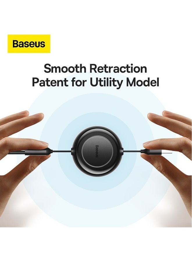 Baseus Multi Charging Cable 3.5A (1.1m) 3 in 1 Retractable Multi USB Cable Fast Charger Cord Adapter with IP/Type C/Micro USB Port for Cell Phones/IP/Samsung Galaxy/Ps/Tablets and More Black  - Image 5