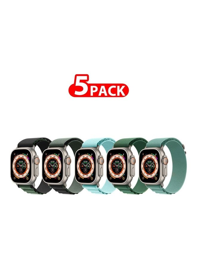 MARGOUN 5 Pack For Apple Watch Band 49mm 45mm 44mm 42mm Alpine Loop Band Women Men Adjustable With Metal G Hook Strap For iWatch Ultra Series SE Multicolour - Image 2
