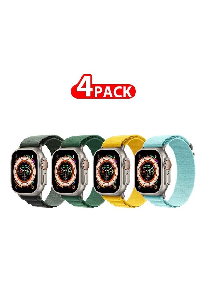 MARGOUN - 4 Pack For Apple Watch Band 49mm 45mm 44mm 42mm Alpine Loop Band Women Men Adjustable With Metal G Hook Strap For iWatch Ultra Series SE Multicolour - Image 1