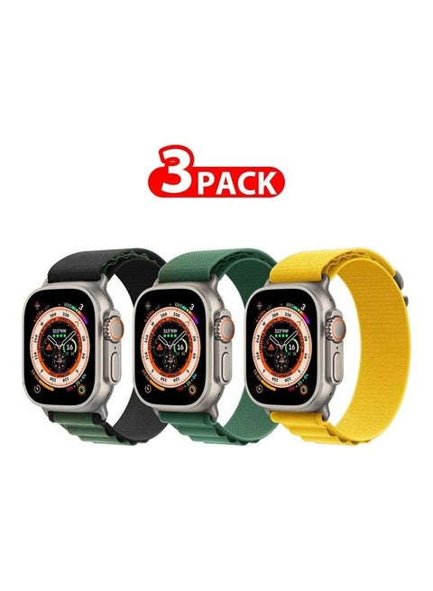 3 Pack Apple Watch Band 49mm 45mm 44mm 42mm Alpine Loop For Women Men Adjustable With Metal G-Hook Strap iWatch Ultra Series SE 8/7/6/5/4/3/2/1 Multicolour