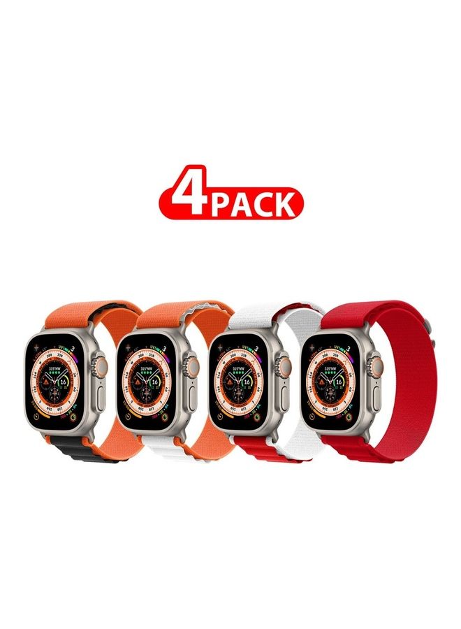 MARGOUN - 4 Pack For Apple Watch Band 49mm 45mm 44mm 42mm Alpine Loop Band Women Men Adjustable With Metal G Hook Strap For iWatch Ultra Series SE Multicolour - Image 1