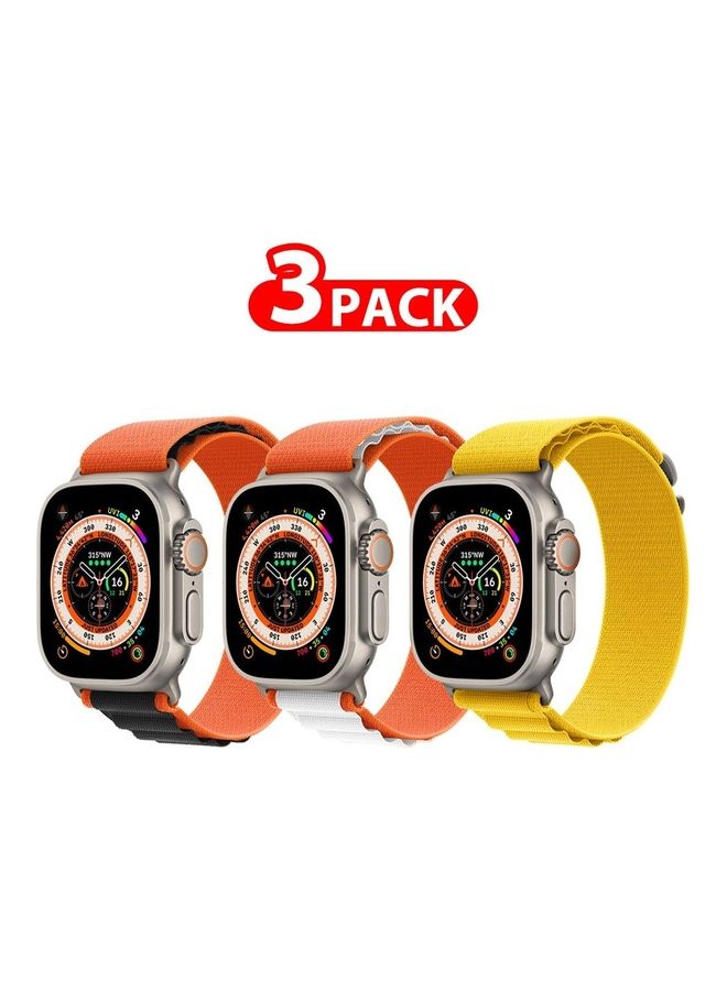 MARGOUN - 3 Pack For Apple Watch Band 49Mm 45Mm 44Mm 42Mm Alpine Loop Band Women Men Adjustable With Metal G-Hook Strap For iWatch Ultra Series SE 8/7/6/5/4/3/2/1 Multicolour - Image 1