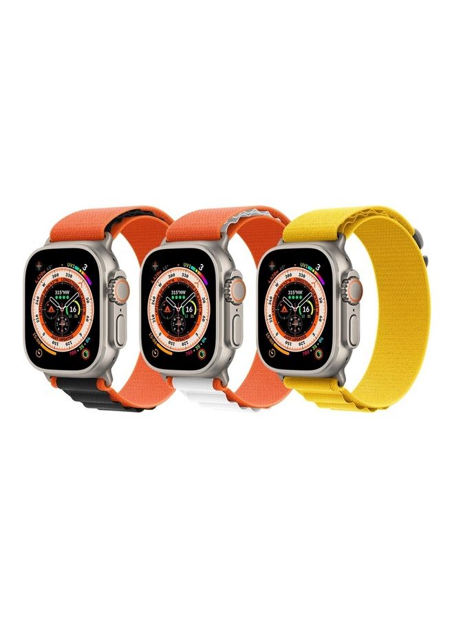 MARGOUN - 3 Pack For Apple Watch Band 49Mm 45Mm 44Mm 42Mm Alpine Loop Band Women Men Adjustable With Metal G-Hook Strap For iWatch Ultra Series SE 8/7/6/5/4/3/2/1 Multicolour - Image 1