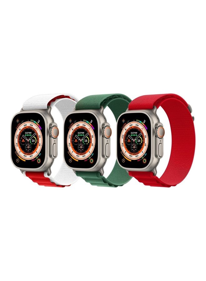 MARGOUN 3 Pack Apple Watch Band 49mm 45mm 44mm 42mm Alpine Loop For Women Men Adjustable With Metal G-Hook Strap iWatch Ultra Series SE 8/7/6/5/4/3/2/1 Multicolour - Image 3