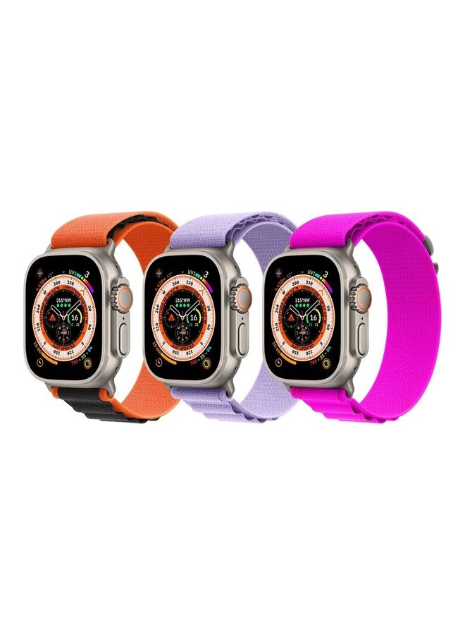 MARGOUN 3 Pack For Apple Watch Band 49Mm 45Mm 44Mm 42Mm Alpine Loop Band Women Men Adjustable With Metal G-Hook Strap For iWatch Ultra Series SE 8/7/6/5/4/3/2/1 Multicolour - Image 3