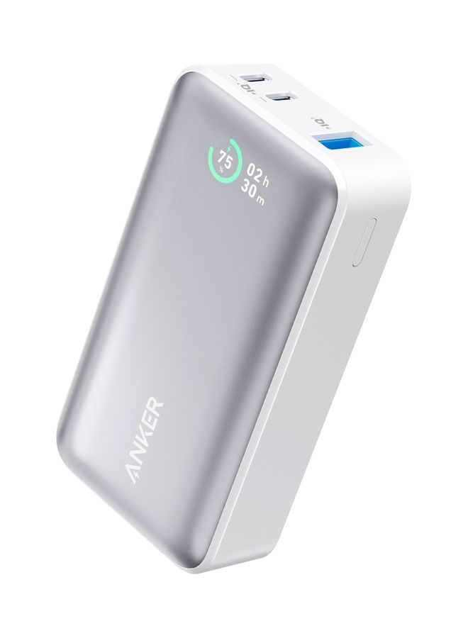 Anker - 10000 mAh Anker Power Bank, 533 Power Bank (PowerCore 30W), Power IQ 3.0 Portable Charger with PD 30W Max Output, 10,000mAh Battery Pack for iPhone 14 Series, Dell, Microsoft Surface, iPad Pro, and More White - Image 1