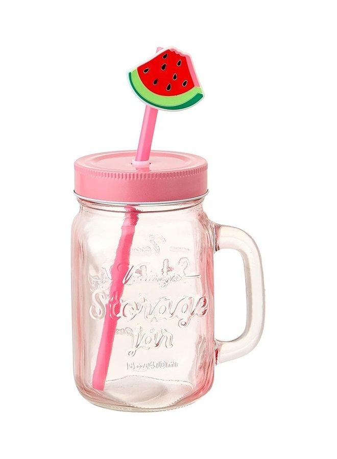 نيو فلام 4-Piece Jar Mugs And 4 Straw-Glass Multicolour - Image 2