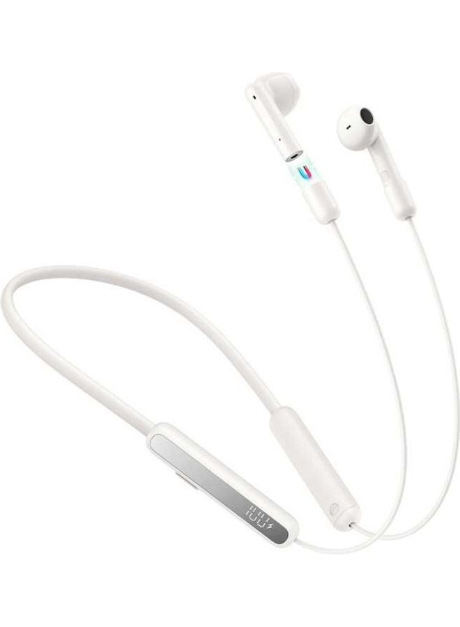 JOYROOM 2-In-1 Design True Wireless And Earphones Magnetic Neckband Headphones With Digital Display White  - Image 1