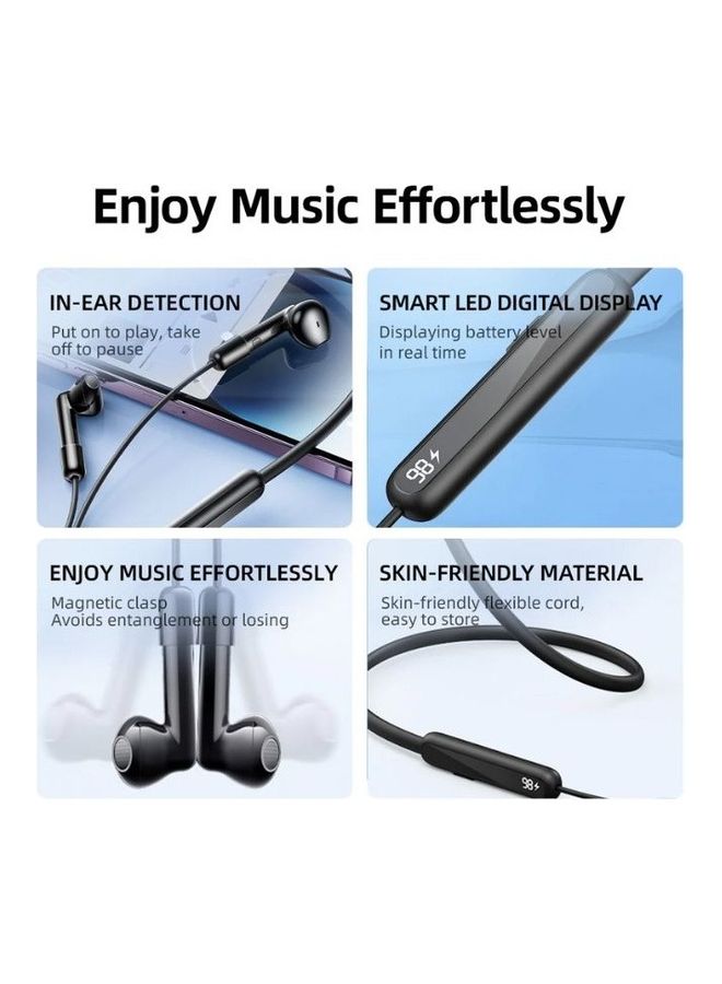JOYROOM 2-In-1 Design True Wireless And Earphones Magnetic Neckband Headphones With Digital Display White  - Image 3