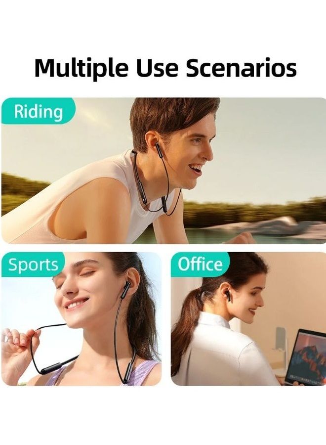 JOYROOM 2-In-1 Design True Wireless And Earphones Magnetic Neckband Headphones With Digital Display White  - Image 4