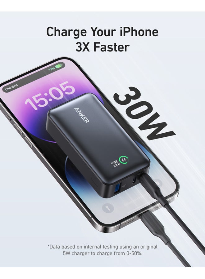 10000 mAh Anker Power Bank, 533 Power Bank (PowerCore 30W), Power IQ 3.0 Portable Charger with PD 30W Max Output, 10,000mAh Battery Pack for iPhone 14 Series, Dell, Microsoft Surface, iPad Pro, and More Black - v1692080382/N53428475A_2