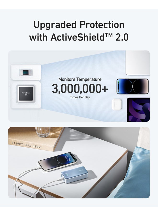 Anker - 10000 mAh Anker Power Bank, 533 Power Bank (PowerCore 30W), Power IQ 3.0 Portable Charger with PD 30W Max Output, 10,000mAh Battery Pack for iPhone 14 Series, Dell, Microsoft Surface, iPad Pro, and More White - Image 1