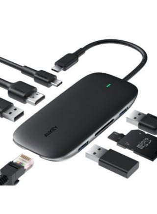 8In1 TypeC Hub With Ethernet Port And 4K TypeC To HDMI Black - v1692098548/N53428000A_1