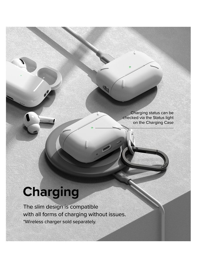 Ringke Layered Case Scratch Resistance Compatible With AirPods Pro 2 Case, Shockproof Cover With Carabiner Designed For AirPods Pro 2Nd Generation White - Image 5