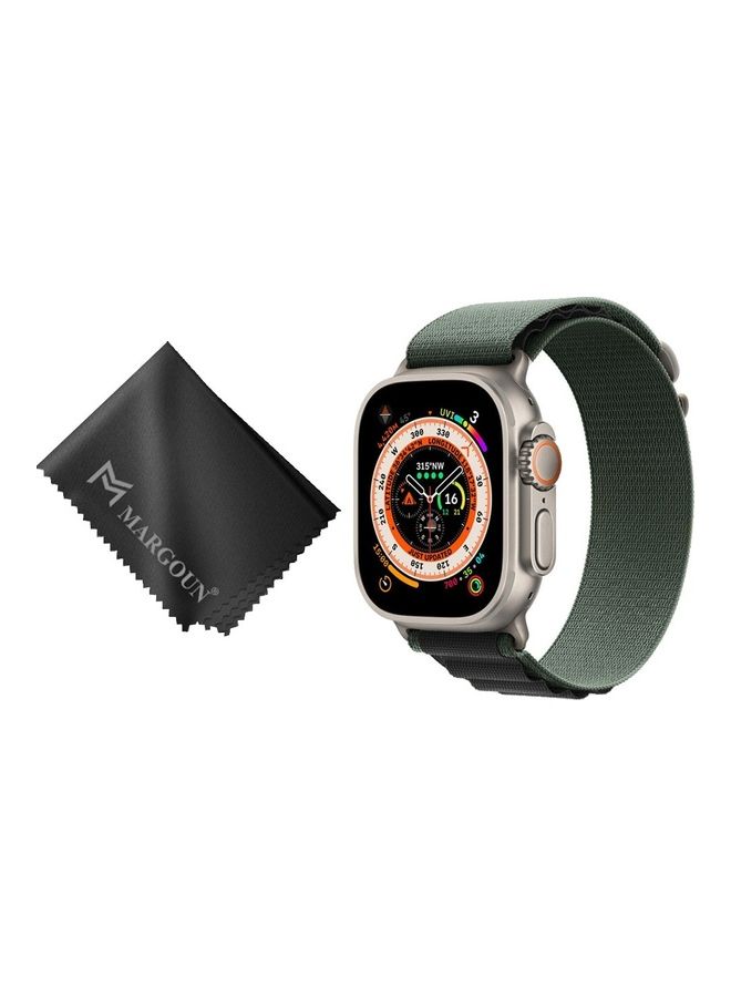 MARGOUN - 2 Pack For Alpine Loop Band 38mm 40mm 41mm Women Men Adjustable With Metal G Hook Strap For iWatch Series Black/Green - Image 1