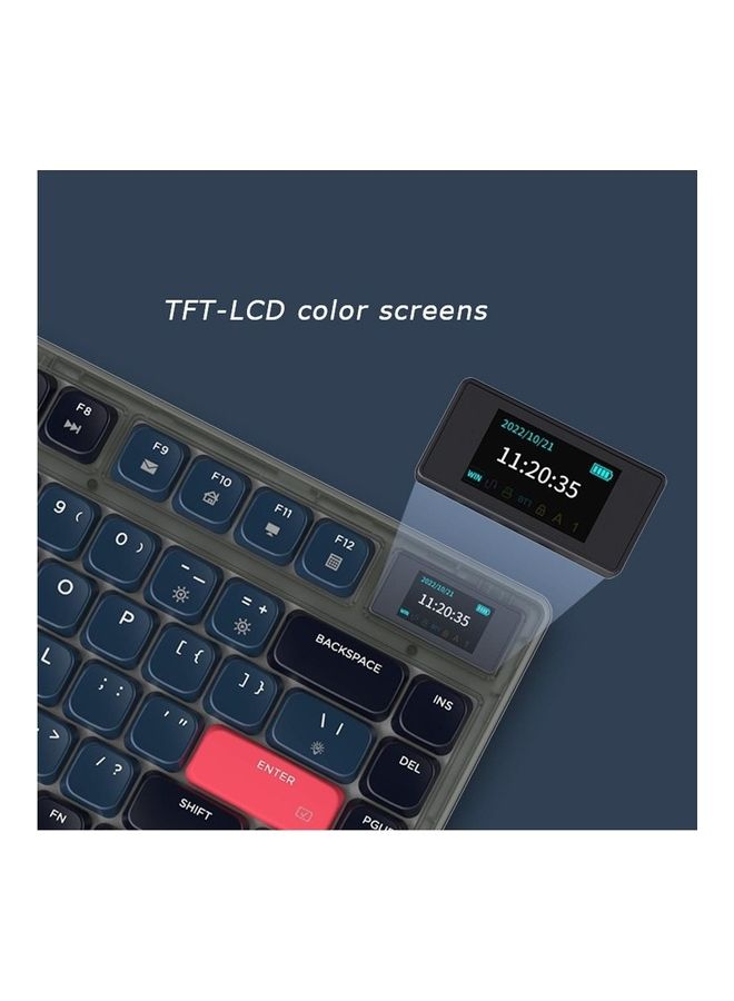 Ajazz - 75% Gasket-mounted Bluetooth 5.1/2.4G Wireless & Type-C Wired Low-profile RGB Keyboard with LED Screen(Blue Switch) - Image 1